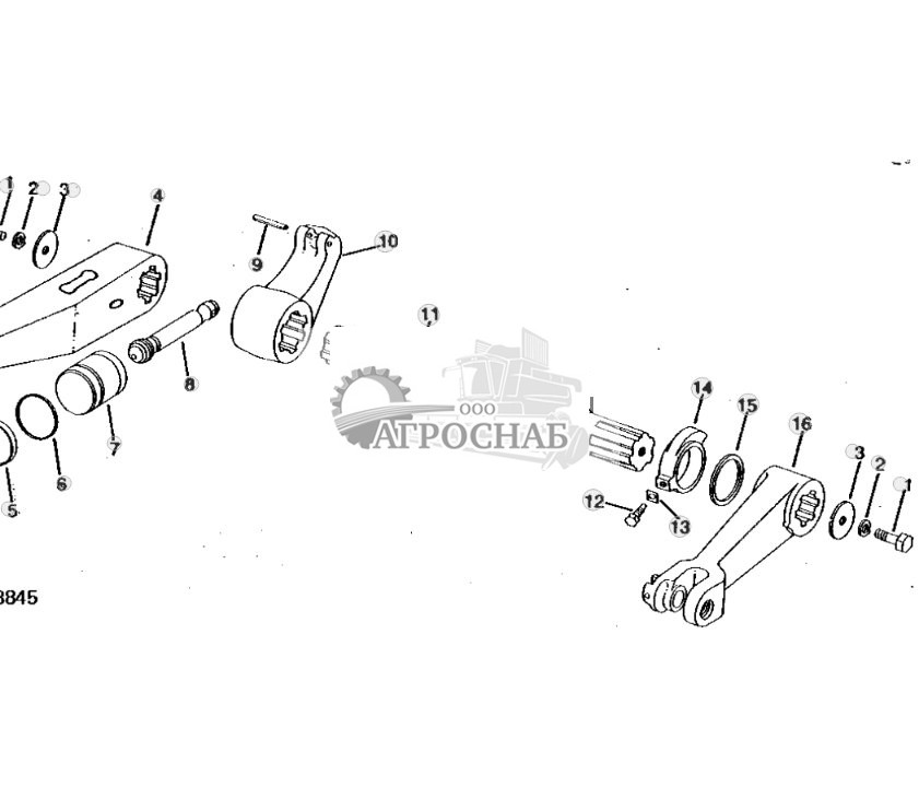 Rockshaft, Rockshaft Piston, And Lift Arms 